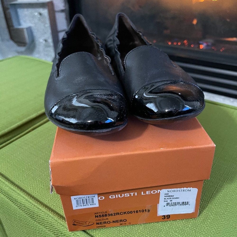 AGL cap toe ballet flat - BLACK